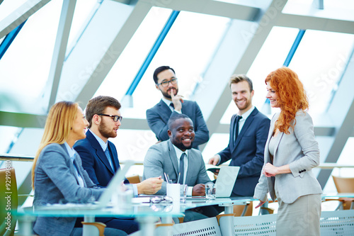 Meeting employees
