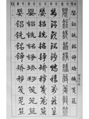 feuille de caractères chinois
