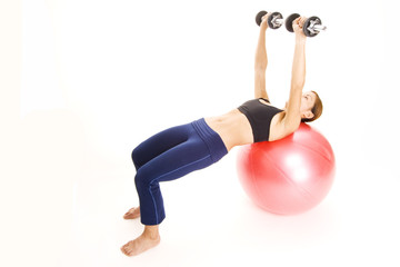 fitball dumbell press 2