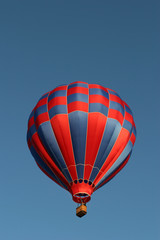red and blue hot air balloon