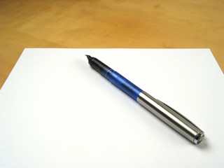 pen on blank paper