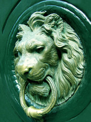 luxueuse poignée de porte en lion doré