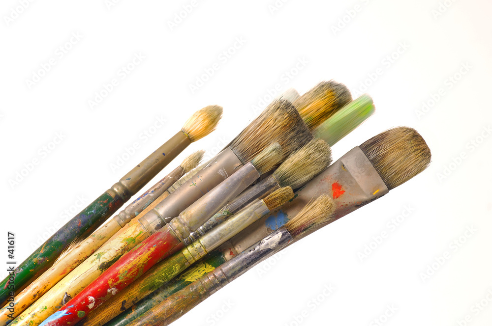 Wall mural artist brushes