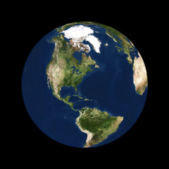 real looking earth planet. america in the center