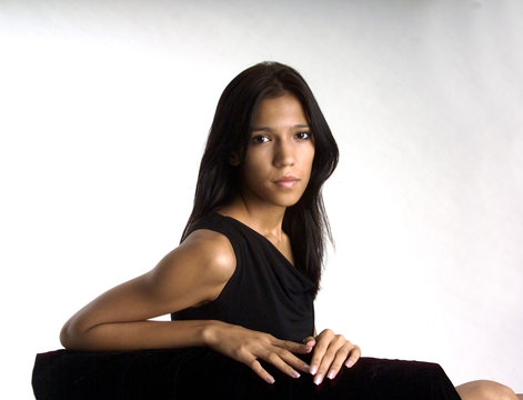 pretty girl seated