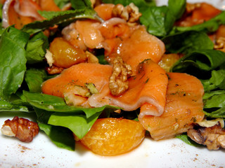 salad with a red fish