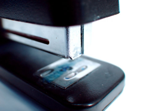 closeup of office stapler