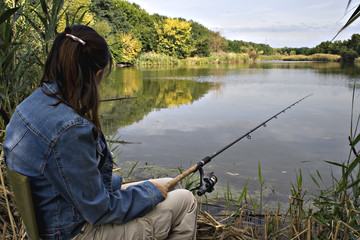 girl fishing - 84418