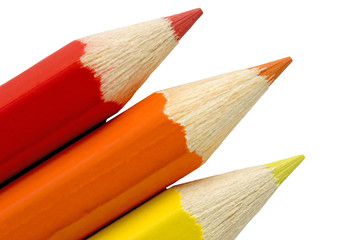 red, orange and yellow pencil tips