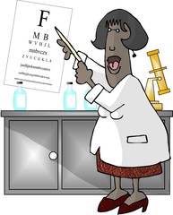 female eye doctor