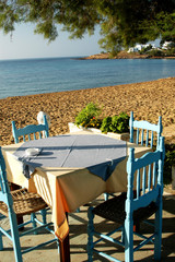 beach side dining in greece