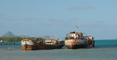 two rotting tankers