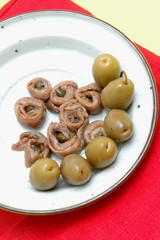 anchovies and olives