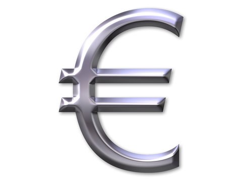 euro symbol with silver bevel