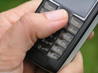 hand holding mobile phone