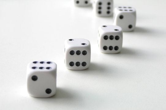 dice on white table