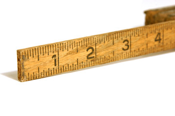 close up on an old measuring tape / ruler