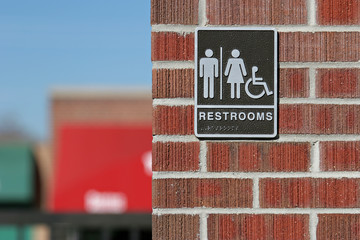 public restrooms sign