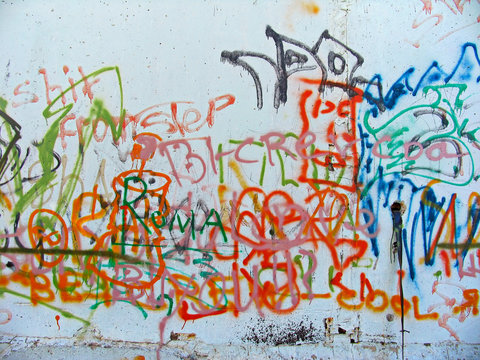 Fototapeta graffiti sprayed on a wall