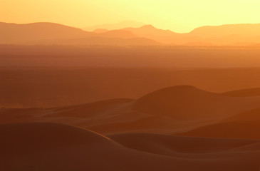 sunset over the sahara desert