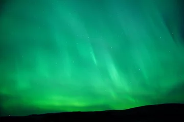 Fotobehang green sky glow - aurora borealis © Roman Krochuk