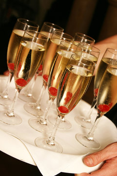 champagne and cherries