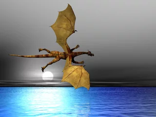 Crédence de cuisine en verre imprimé Dragons Dragon volant