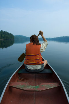 girl in canoe