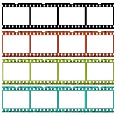 slides of 35mm film in different colors