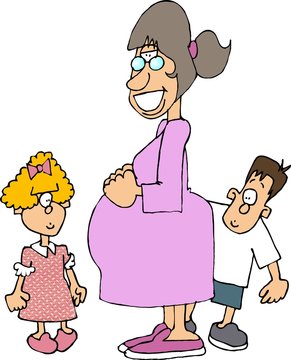 pregnant mom & kids