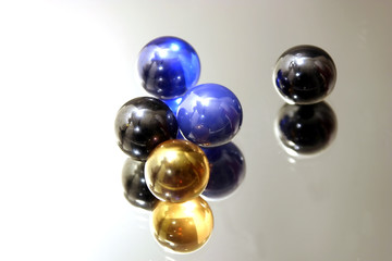 marbles on mirror
