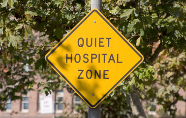 quiet hospital sign