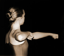 dancer in sepia