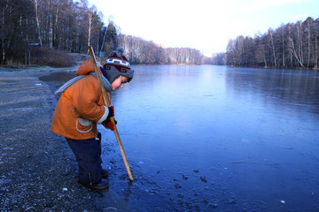 new ice on the river.