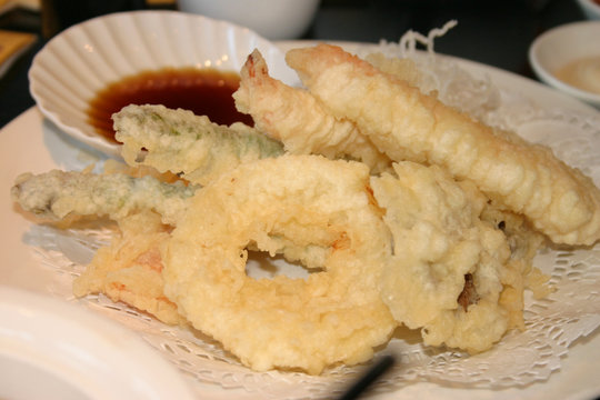seafood and vegetable tempura