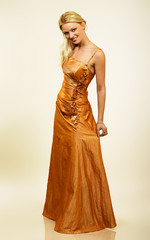 attractive young woman in evening dress. portrait.