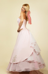 attractive young woman in evening dress. portrait.
