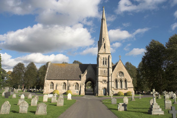 Fototapeta na wymiar Cemetery in Grantham in England