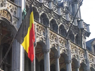 Stickers pour porte Bruxelles drapeau belge