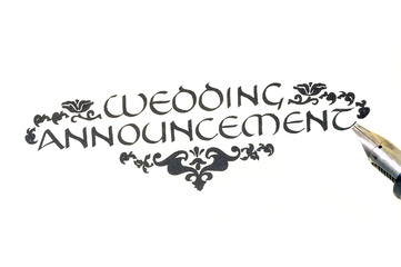 wedding announcement  [calligraphy}