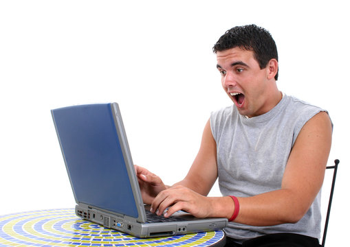 stock photography: attractive young man working on