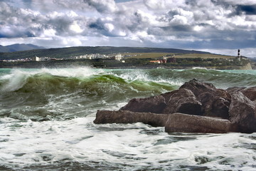 black sea, coast , storm