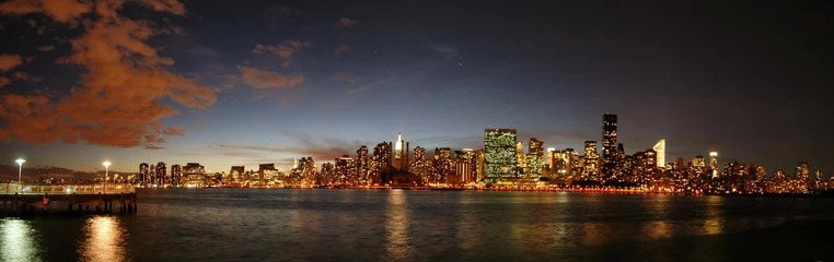Keuken foto achterwand Manhattan skyline van manhattan na zonsondergang