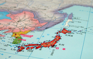 Fototapeta na wymiar japan-Nihon-map detail