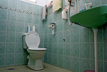 an ordinary bathroom cum toilet