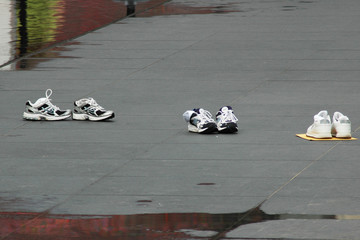 three pairs of shoes