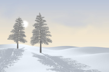two winter trees