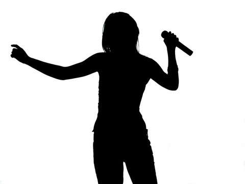 recommend clip art: silhouette of a singing girl