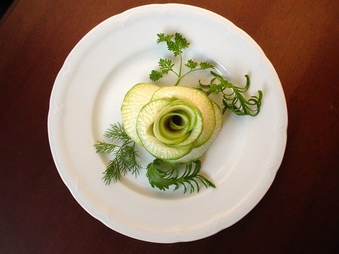 food decoration. vegetable flowers
