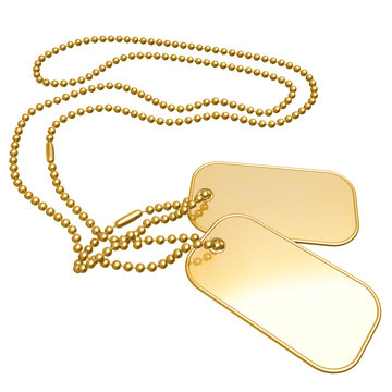 Gilded Dog Tags 3d